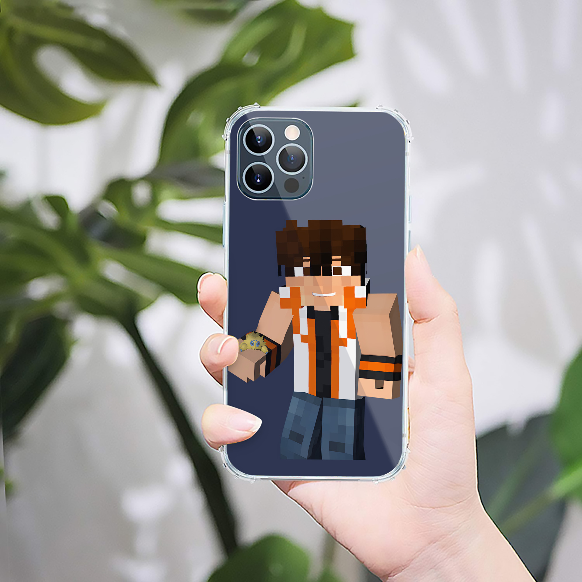 （画像用） マインクラフト ブロックの世界 Minecraft MC Block world 【iPhone 12シリーズ対応】透明スマホケース（クリアソフトケース）